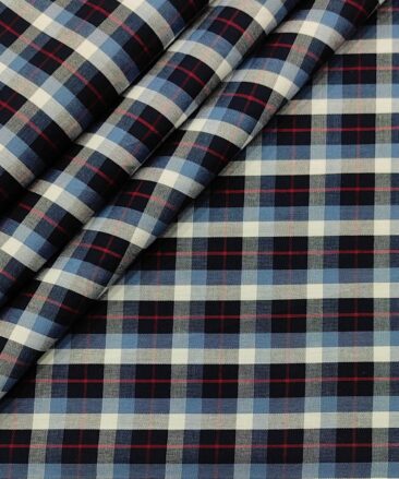 Exquisite Men's Cotton Checks  Unstitched Shirting Fabric (Multicolor)