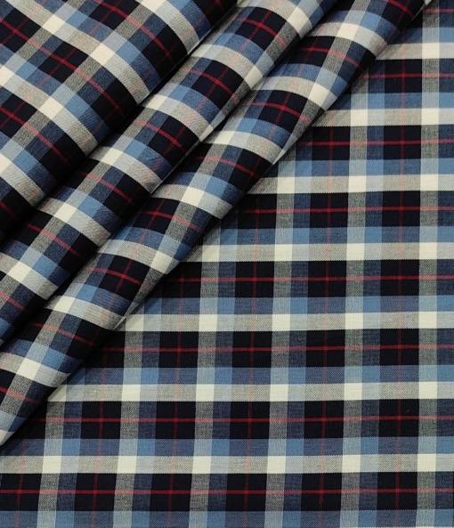 Exquisite Men's Cotton Checks  Unstitched Shirting Fabric (Multicolor)