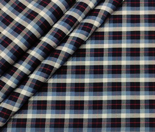 Exquisite Men's Cotton Checks  Unstitched Shirting Fabric (Multicolor)