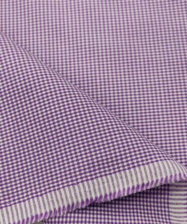 Exquisite Men's Cotton Checks  Unstitched Shirting Fabric (Purple)