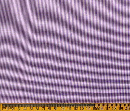 Exquisite Men's Cotton Checks  Unstitched Shirting Fabric (Purple)