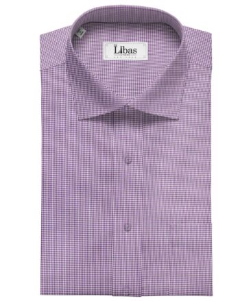 Exquisite Men's Cotton Checks  Unstitched Shirting Fabric (Purple)