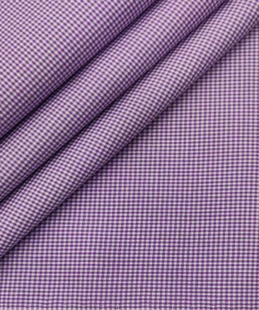 Exquisite Men's Cotton Checks  Unstitched Shirting Fabric (Purple)