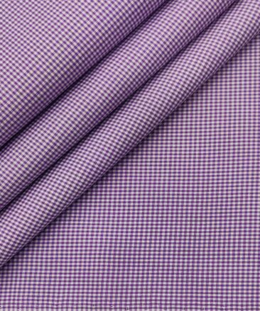 Exquisite Men's Cotton Checks  Unstitched Shirting Fabric (Purple)