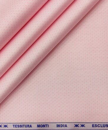 Tessitura Monti Men's Giza Cotton Structured  Unstitched Shirting Fabric (Blush Pink)