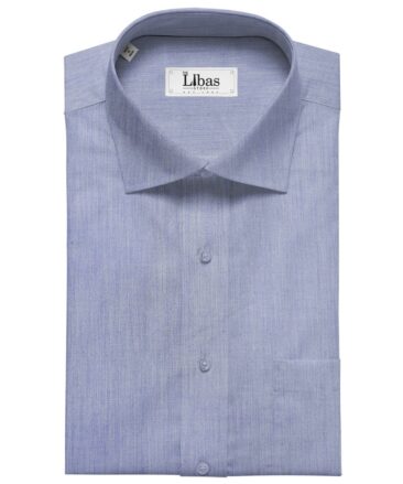 Tessitura Monti Men's Giza Cotton Solids  Unstitched Shirting Fabric (Light Blue)