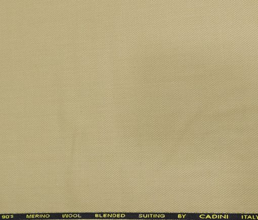 Cadini Men's Wool Structured Super 90's Unstitched Suiting Fabric (Beige)