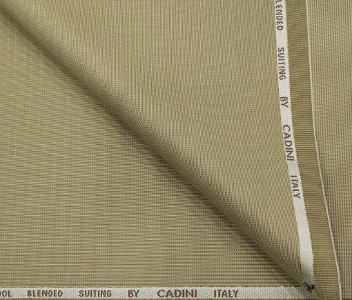 Cadini Men's Wool Structured Super 90's Unstitched Suiting Fabric (Beige)