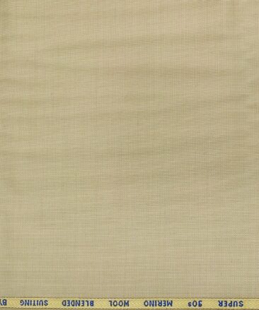 Cadini Men's Wool Structured Super 90's Unstitched Suiting Fabric (Buttermilk Beige)