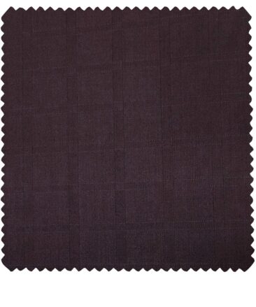 Cadini Men's Wool Checks Super 90's Unstitched Suiting Fabric (Dark Wine)