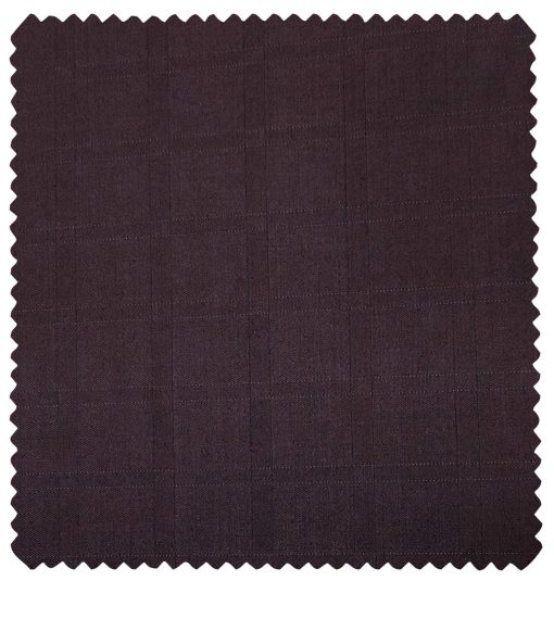 Cadini Men's Wool Checks Super 90's Unstitched Suiting Fabric (Dark Wine)