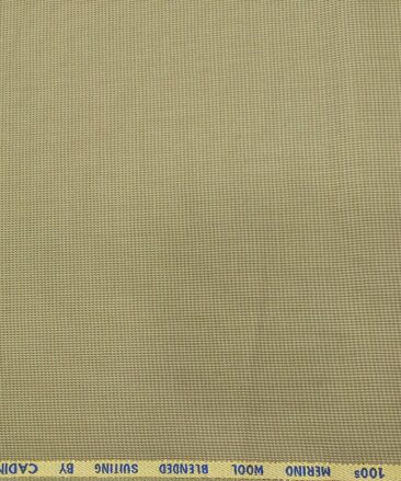 Cadini Men's Wool Structured Super 100's Unstitched Suiting Fabric (Beige)