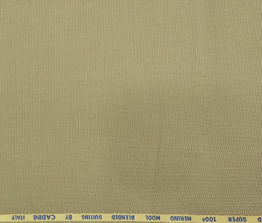 Cadini Men's Wool Structured Super 100's Unstitched Suiting Fabric (Beige)