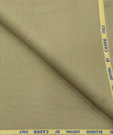 Cadini Men's Wool Structured Super 100's Unstitched Suiting Fabric (Beige)