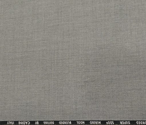 Cadini Men's Wool Structured Super 100's Unstitched Suiting Fabric (Light Grey)