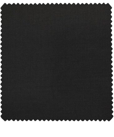 Cadini Men's Wool Solids Super 110's Unstitched Suiting Fabric (Black)