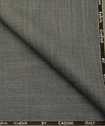 Cadini Men's Wool Structured Super 110's Unstitched Suiting Fabric (Grey)