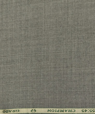 OCM Men's Wool Solids  Unstitched Suiting Fabric (Light Worsted Grey)