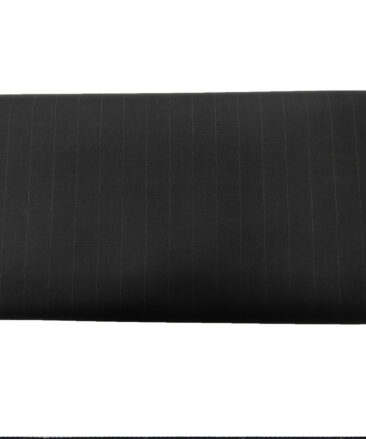 Raymond Men's Wool Striped Super 120's Unstitched Suiting Fabric (Black)