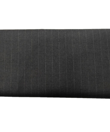 Raymond Men's Wool Striped Super 120's Unstitched Suiting Fabric (Dark Grey)