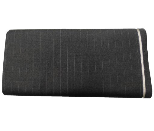 Raymond Men's Wool Striped Super 120's Unstitched Suiting Fabric (Dark Grey)