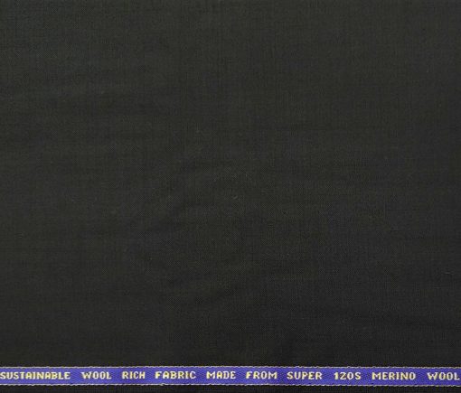 Raymond Men's Wool Solids Super 120's Unstitched Suiting Fabric (Black)