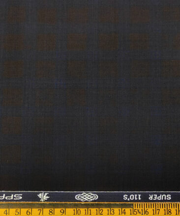 Spada Men's Wool Checks Super 110's  Unstitched Suiting Fabric (Dark Wine)