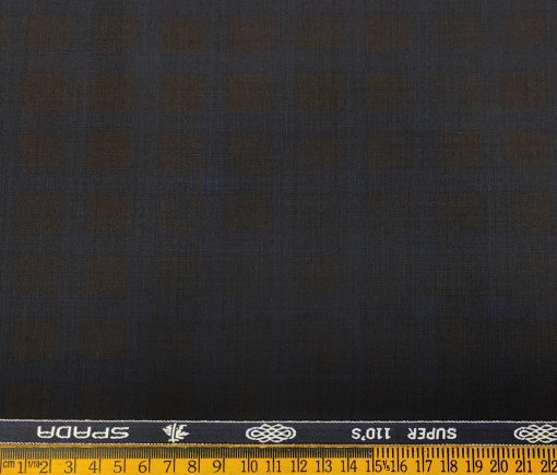 Spada Men's Wool Checks Super 110's  Unstitched Suiting Fabric (Dark Wine)