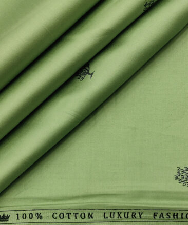 Donzito Men's Cotton Printed 2.25 Meter Unstitched Shirting Fabric (Olive Green)