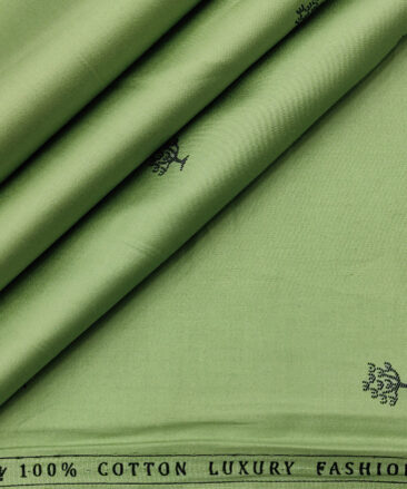 Donzito Men's Cotton Printed 2.25 Meter Unstitched Shirting Fabric (Olive Green)