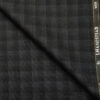 J.Hampstead Men's Wool Checks Super 90's 3.75 Meter Unstitched Suiting Fabric (Dark Grey)