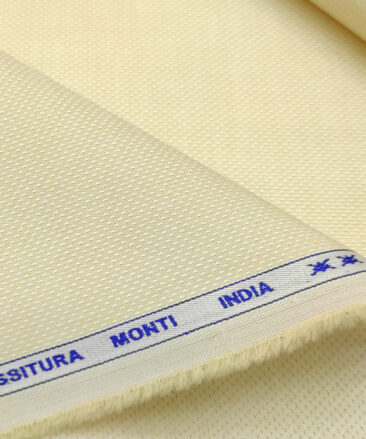 Tessitura Monti Men's Giza Cotton Structured 2 Meter Unstitched Shirting Fabric (Beige)