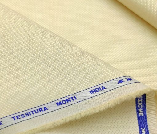 Tessitura Monti Men's Giza Cotton Structured 2 Meter Unstitched Shirting Fabric (Beige)