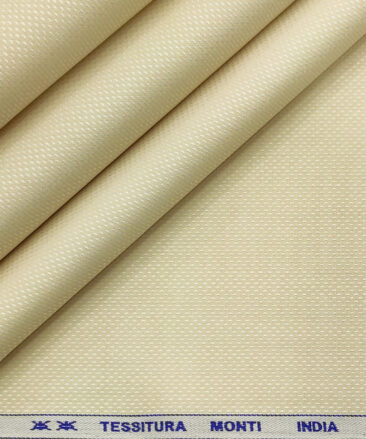 Tessitura Monti Men's Giza Cotton Structured 2 Meter Unstitched Shirting Fabric (Beige)