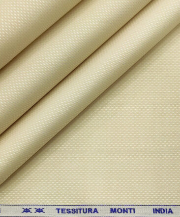 Tessitura Monti Men's Giza Cotton Structured 2 Meter Unstitched Shirting Fabric (Beige)