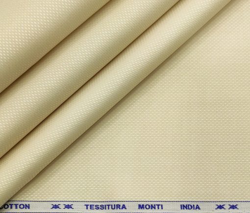 Tessitura Monti Men's Giza Cotton Structured 2 Meter Unstitched Shirting Fabric (Beige)