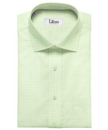 Tessitura Monti Men's Giza Cotton Self Design 2 Meter Unstitched Shirting Fabric (Light Green)