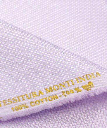 Tessitura Monti Men's Giza Cotton Structured 2 Meter Unstitched Shirting Fabric (Light Purple)