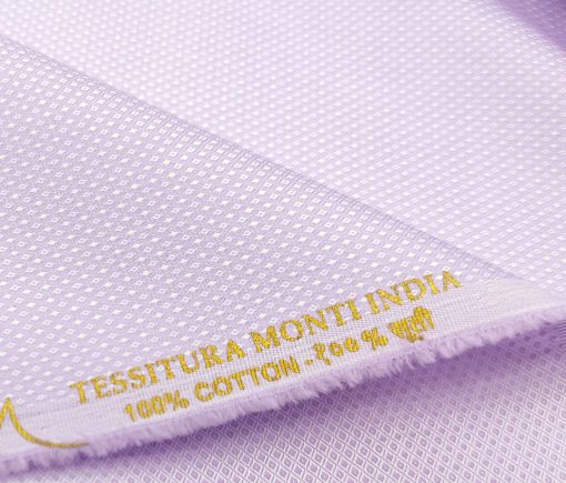 Tessitura Monti Men's Giza Cotton Structured 2 Meter Unstitched Shirting Fabric (Light Purple)