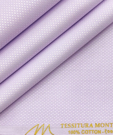 Tessitura Monti Men's Giza Cotton Structured 2 Meter Unstitched Shirting Fabric (Light Purple)