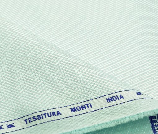 Tessitura Monti Men's Giza Cotton Structured 2 Meter Unstitched Shirting Fabric (Mint Green)