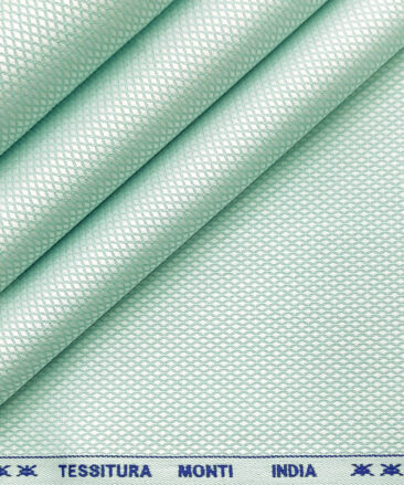 Tessitura Monti Men's Giza Cotton Structured 2 Meter Unstitched Shirting Fabric (Mint Green)