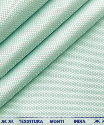 Tessitura Monti Men's Giza Cotton Structured 2 Meter Unstitched Shirting Fabric (Mint Green)