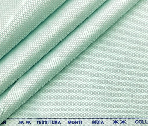 Tessitura Monti Men's Giza Cotton Structured 2 Meter Unstitched Shirting Fabric (Mint Green)