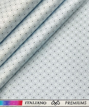 PEE GEE Men's Cotton Printed 2.25 Meter Unstitched Shirting Fabric (Sky Blue)