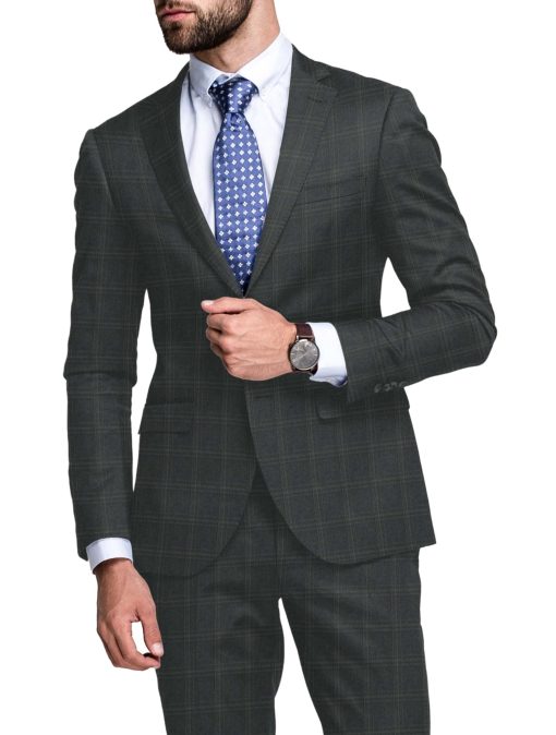 Raymond Men's Wool Checks Super 120's  Unstitched Suiting Fabric (Dark Worsted Grey) - Image 2