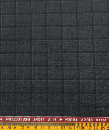 Raymond Men's Wool Checks  Unstitched Suiting Fabric (Dark Sea Green)