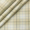 Soktas Men's Giza Cotton Checks 2 Meter Unstitched Shirting Fabric (Beige)