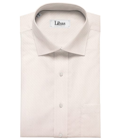 Soktas Men's Giza Cotton Structured 2 Meter Unstitched Shirting Fabric (Pink)