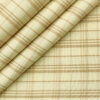 Soktas Men's Cotton Checks 2 Meter Unstitched Shirting Fabric (Cream & Brown)